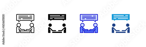Interview icon set multiple style collection.