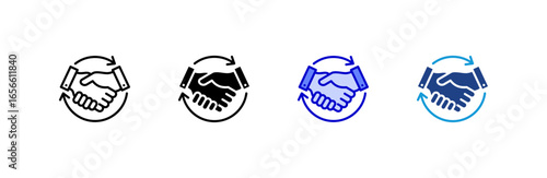 Agreement icon set multiple style collection.