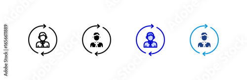 Turnover icon set multiple style collection.