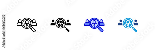 Recruitment icon set multiple style collection.