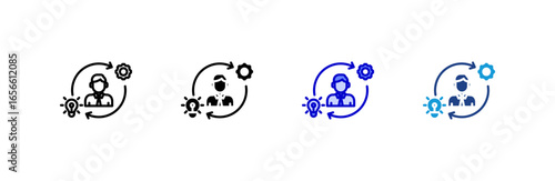 Competence icon set multiple style collection.