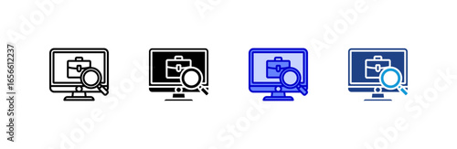 Job Portal icon set multiple style collection.
