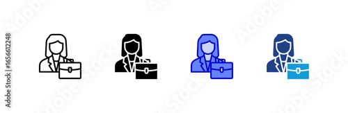 Employee icon set multiple style collection.