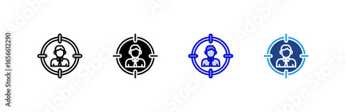 Target icon set multiple style collection.