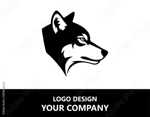 icon head of wolf vector silhouette logo design template illustration