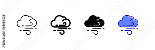 Windy icon set multiple style collection.