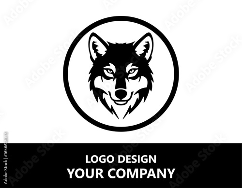 icon head of wolf vector silhouette logo design template illustration