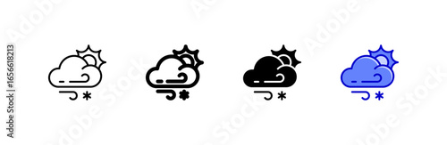 Cold icon set multiple style collection.