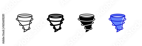 Tornado icon set multiple style collection.