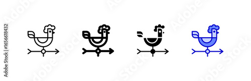Weathercock icon set multiple style collection.