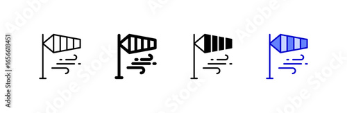 Windsock icon set multiple style collection.