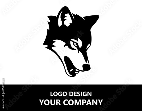 icon head of wolf vector silhouette logo design template illustration