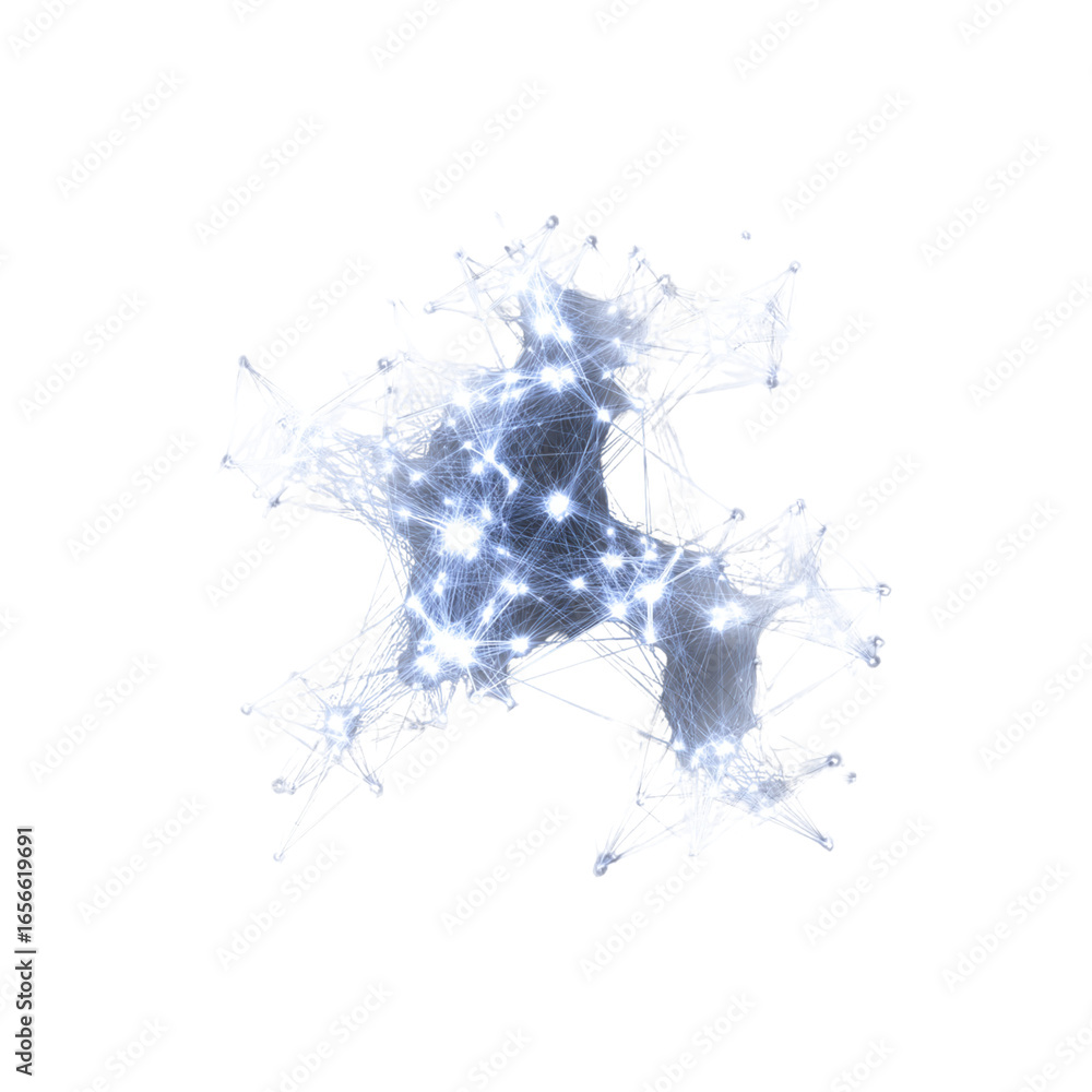 Naklejka premium Abstract Network Connection, Global Communication, Digital Technology, Data Visualization