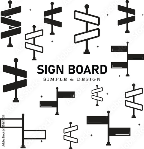 street signs. Directional pole with wayfinding arrows, finger post sign isolated realistic vector illustration set