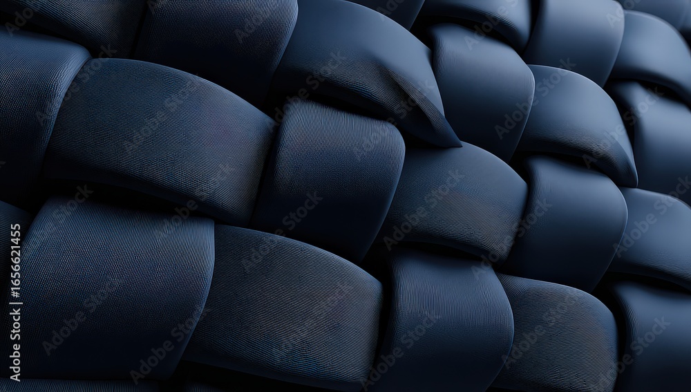 Fototapeta premium Dark Blue Woven Pattern 3D Background