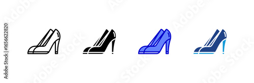 High Heels icon set multiple style collection.