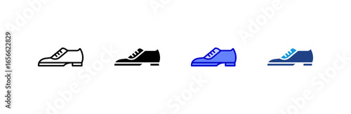 Shoes icon set multiple style collection.