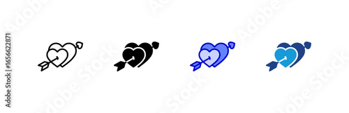 Heart icon set multiple style collection.