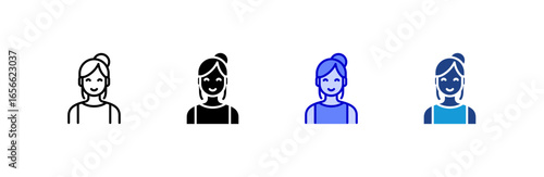Bridesmaid icon set multiple style collection.
