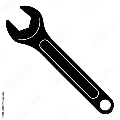 Wrench silhouette art for Labor Day honoring hardworking people in construction and repair industries, great for posters and digital designs.