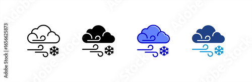 Wind icon set multiple style collection.