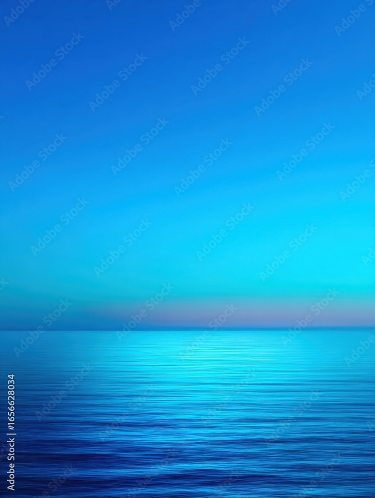 Fototapeta premium Stillness of water reflects a serene sky, inviting peace and contemplation in a harmonious palette.