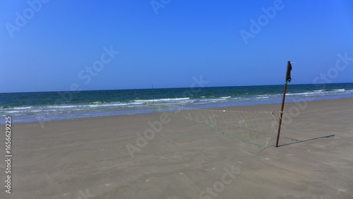 Fanø, Fischfang Fahnen und Netze am Sören Jesse Sand