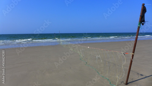Fanø, Fischfang Fahnen und Netze am Sören Jesse Sand