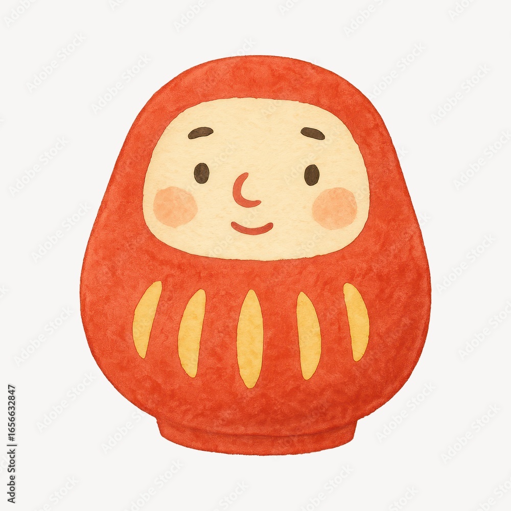 Fototapeta premium Cute traditional Daruma doll illustration.