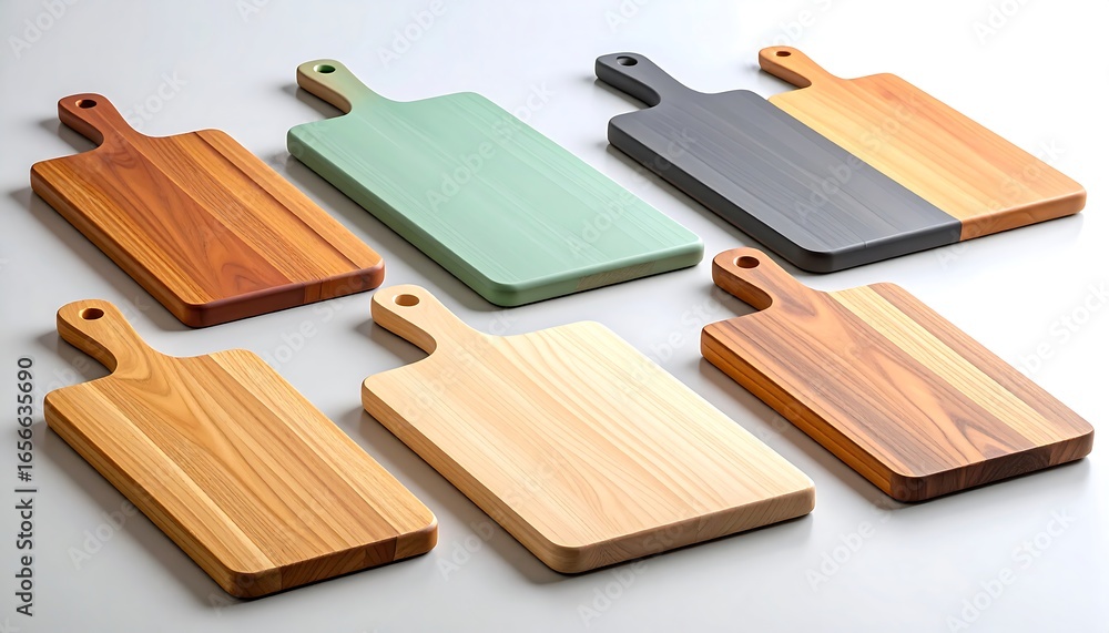 Fototapeta premium Wooden Cutting Boards with Various Colors.