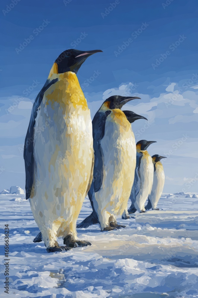 Fototapeta premium Majestic Emperor Penguins in Antarctica