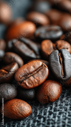 Wallpaper Mural Coffee seeds black and brown color on the table. Torontodigital.ca