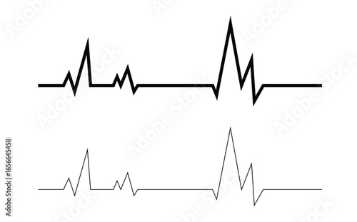 Dynamic ECG heartbeat line graphs representing health and vital signs