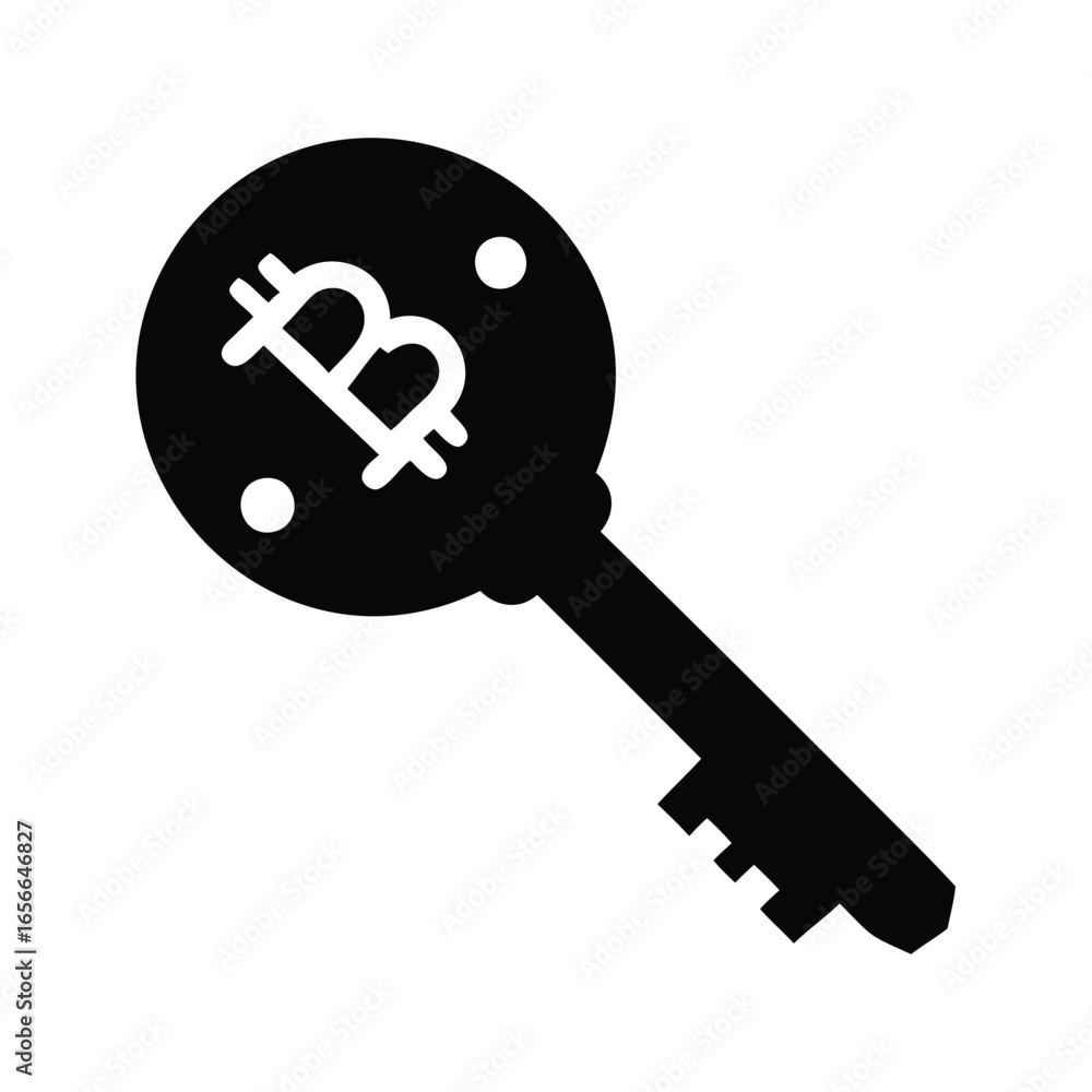 Bitcoin Key Symbol Icon Cryptocurrency Finance Digital Currency Blockchain Technology Asset silhouette vector illustration Bitcoin Key Symbol Icon Cryptocurrency Finance Digital Currency Blockchain Technology Asset silhouette vector illustration