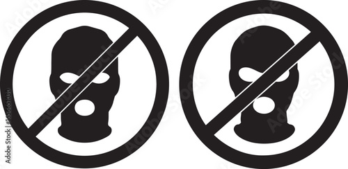 Two no balaclava symbols silhouette
