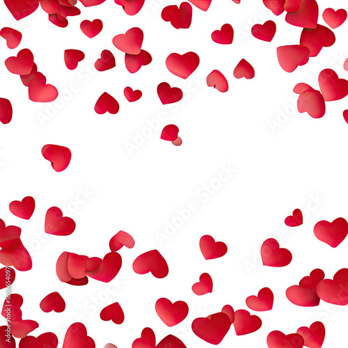 Heart-shaped petals falling on black background