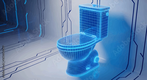 Futuristic Toilet Vector Illustration Design