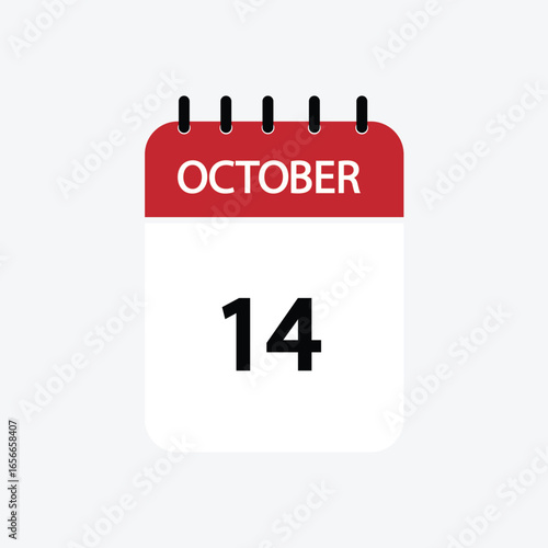 14 october calendar october calendar vector illustration