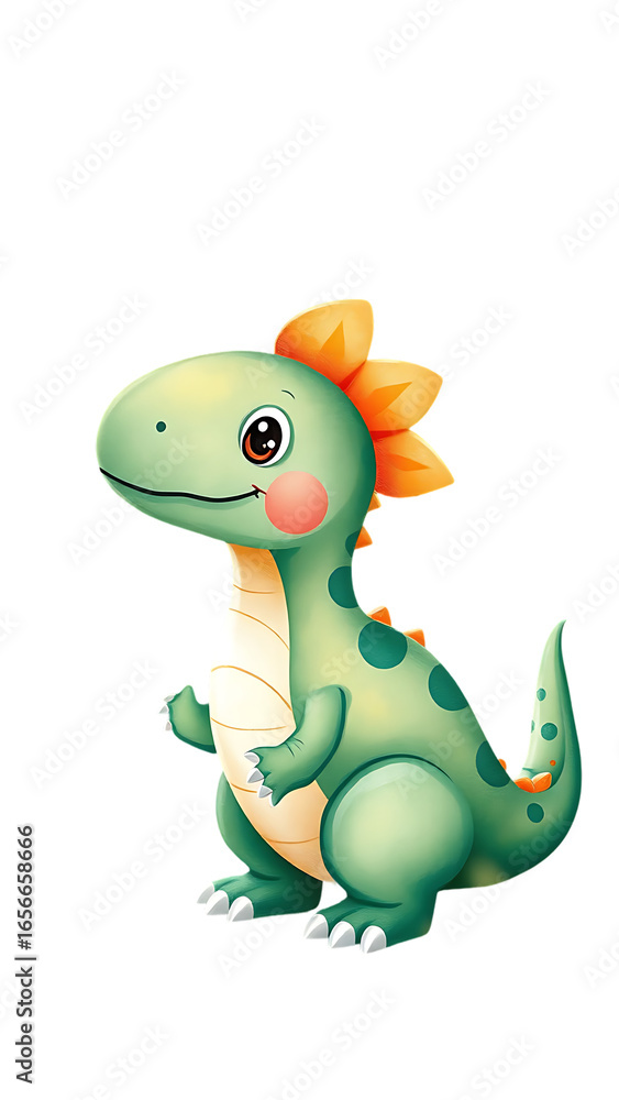 Obraz premium Cute dinosaur cartoon baby shower pre-made background watercolor illustration hand painted dino for