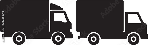 Two truck silhouettes side by side