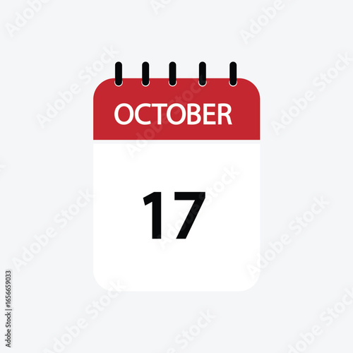 17 october calendar october calendar vector illustration