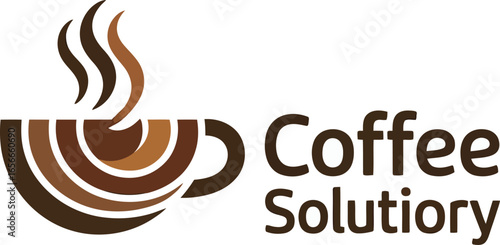 Coffee cup logo design vector icon with hot steam for a cafe or coffee shop business identity template.

