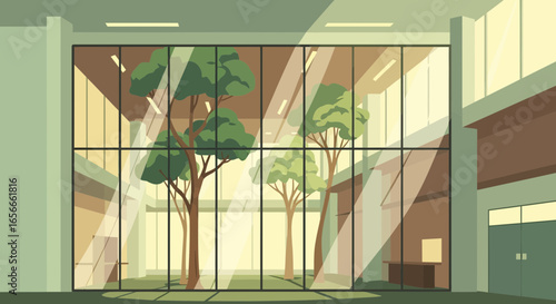 Architectural integration of nature, interior design with natural elements