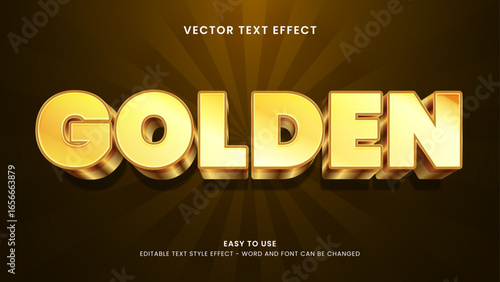 editable text effect golden 3d style premium vector 