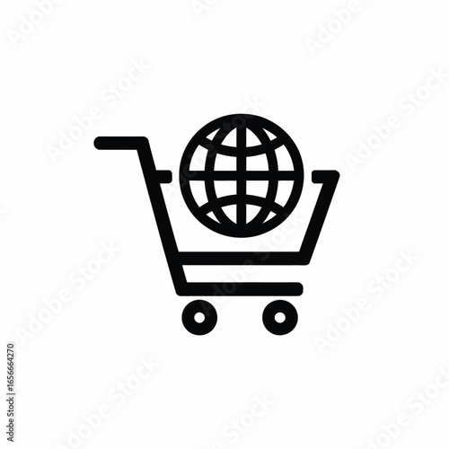 Global shopping cart icon representing online commerce