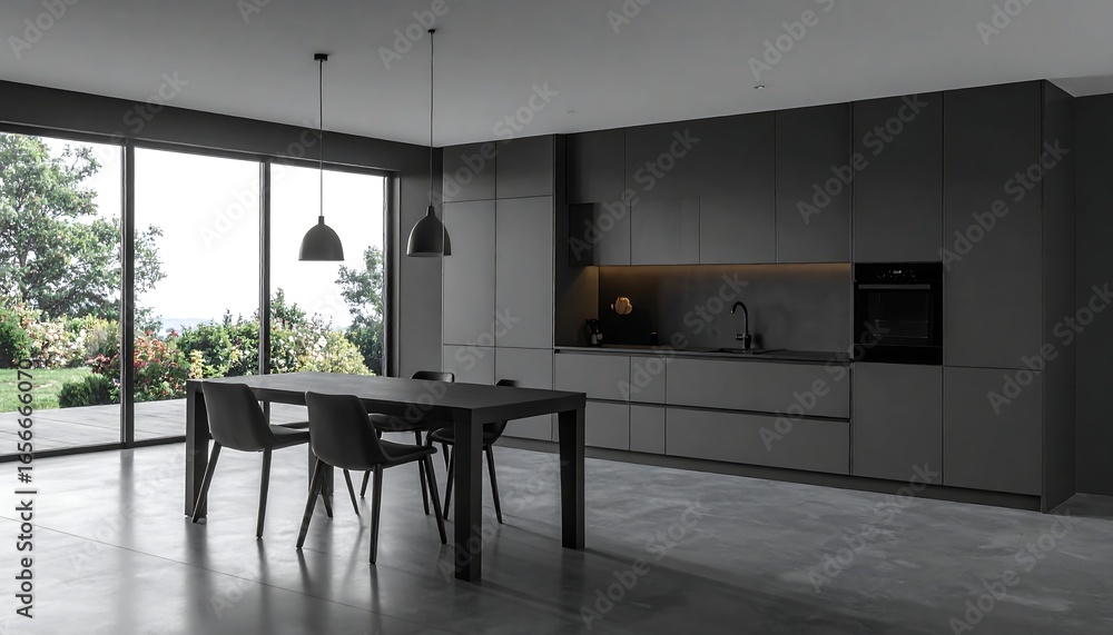 Fototapeta premium Modern kitchen with dining