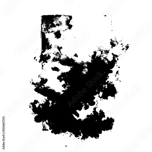Abstract black ink blot vector design element for grunge textures and artistic backgrounds with splatter effect