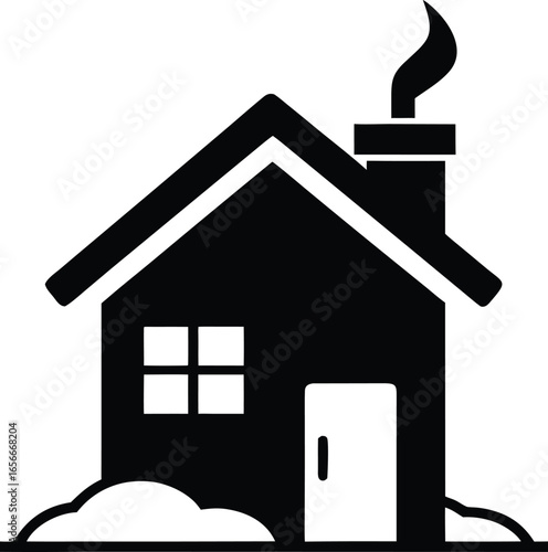 house in the snow icon