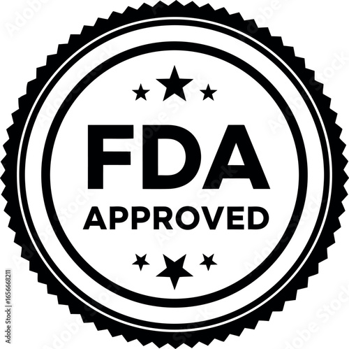 Official fda approved seal stamp emblem with stars and circular border for regulatory compliance and quality assurance