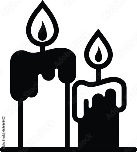 Melting candle silhouette with dripping wax